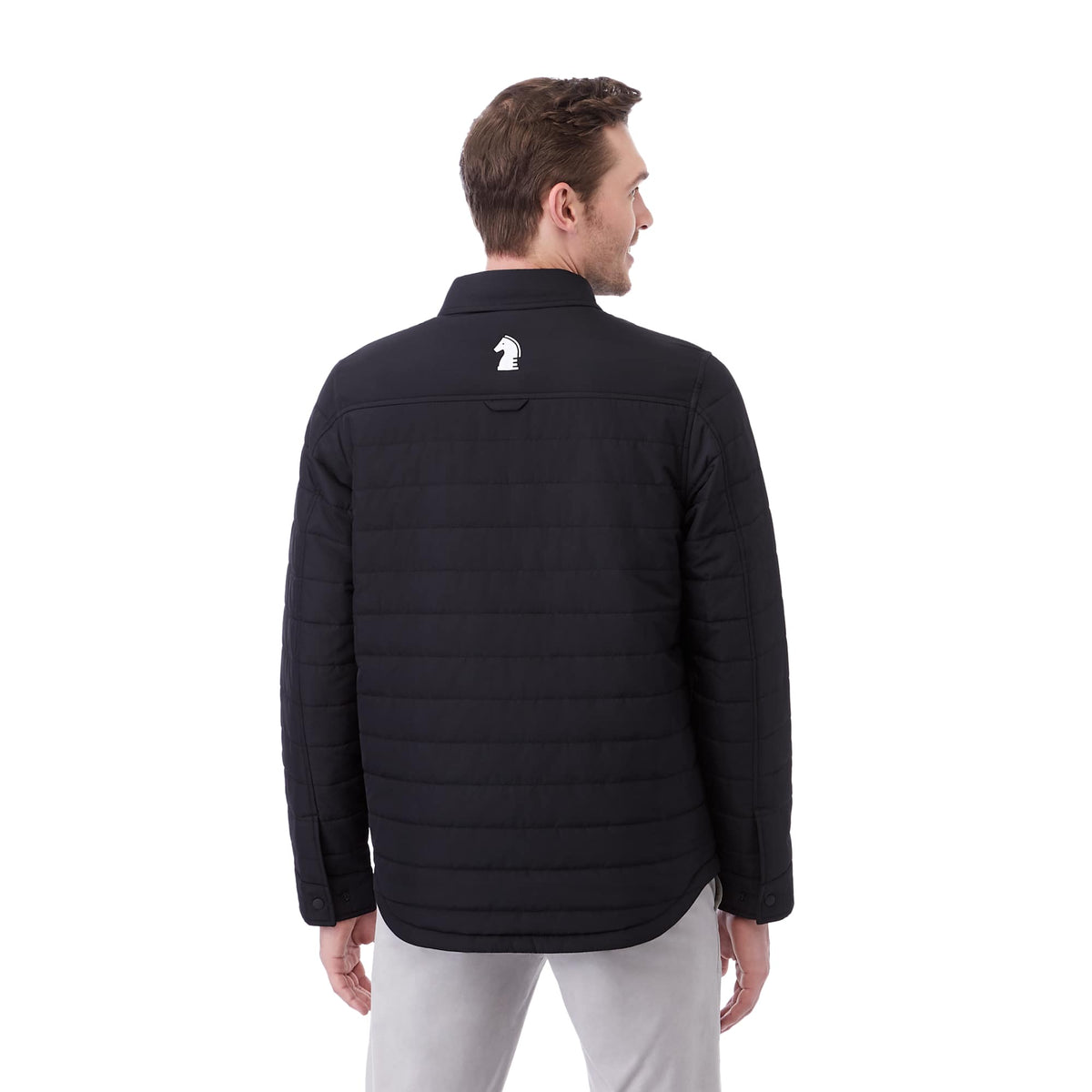 Porter Insulated Shirt Jacket for Men Embroidery - Black - Back On Model