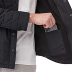Porter Insulated Shirt Jacket for Men Embroidery - Black - Right Angle On Model