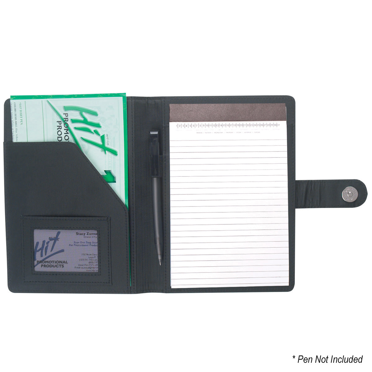 Portfolio in Pebble Grain - Black - Open
