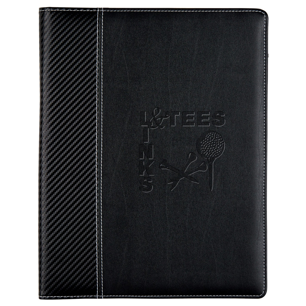 Portfolio with a Carbon Fiber Look Debossing - Black - Debossing