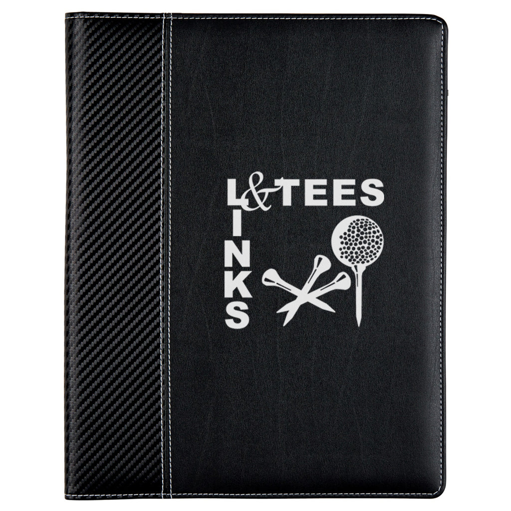 Portfolio with a Carbon Fiber Look Debossing - Black - Silk Screen
