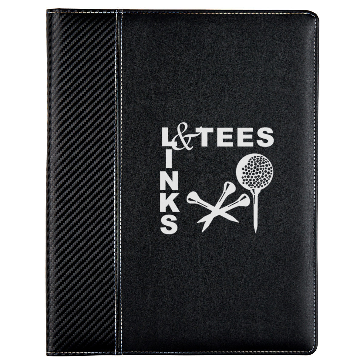 Portfolio with a Carbon Fiber Look Debossing - Black - Silk Screen
