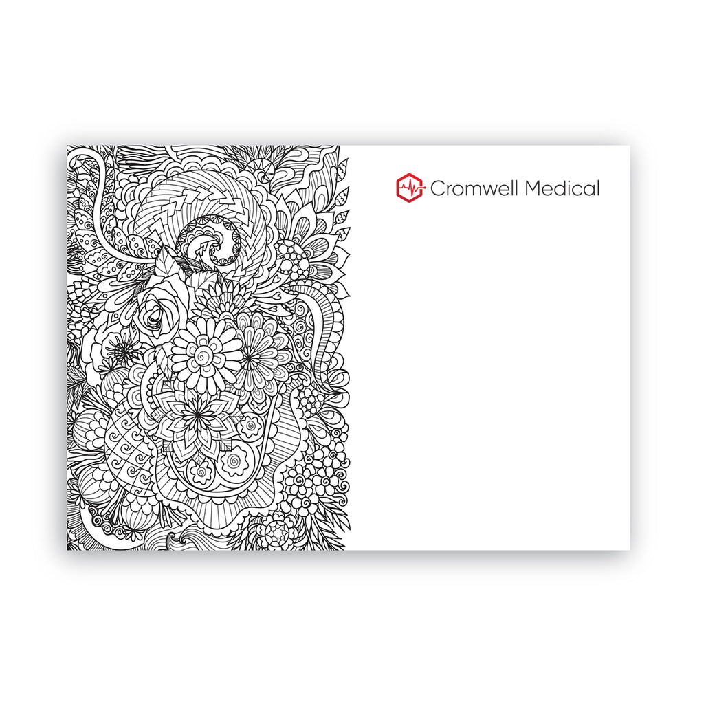 Post-it Printed Coloring Pad, 25 Sheets - White - Full Color