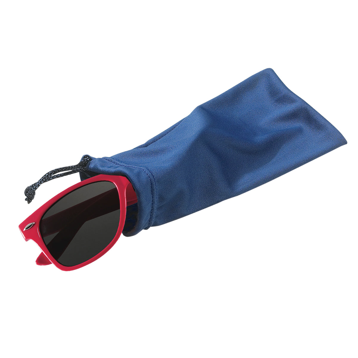 Pouch in Microfiber with a Drawstring - Royal Blue - Inuse_Blank