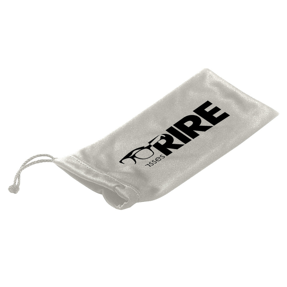 Pouch in Microfiber with a Drawstring - Silver - Silk Screen