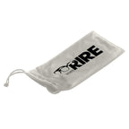 Pouch in Microfiber with a Drawstring - Silver - Silk Screen