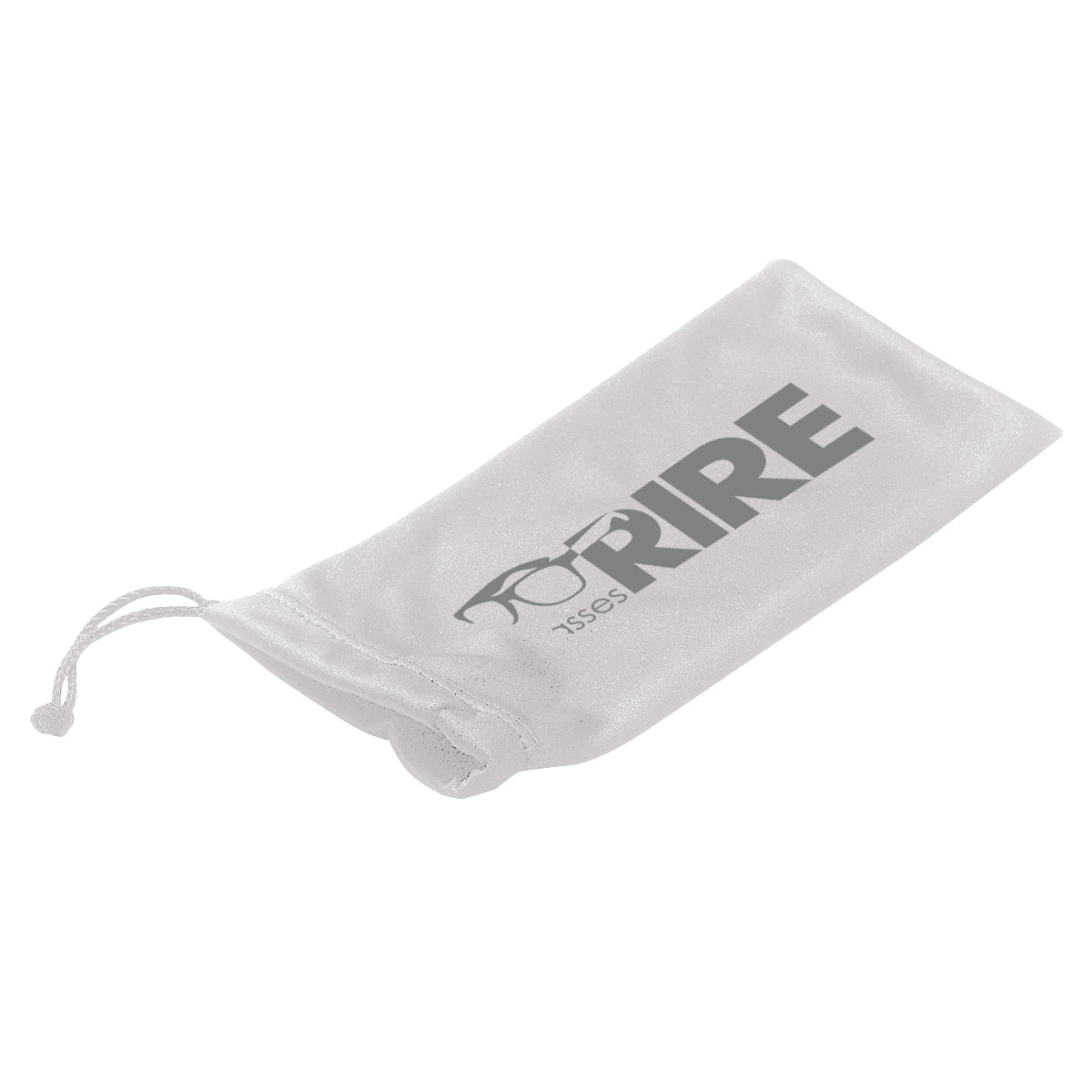 Pouch in Microfiber with a Drawstring - White - Silk Screen
