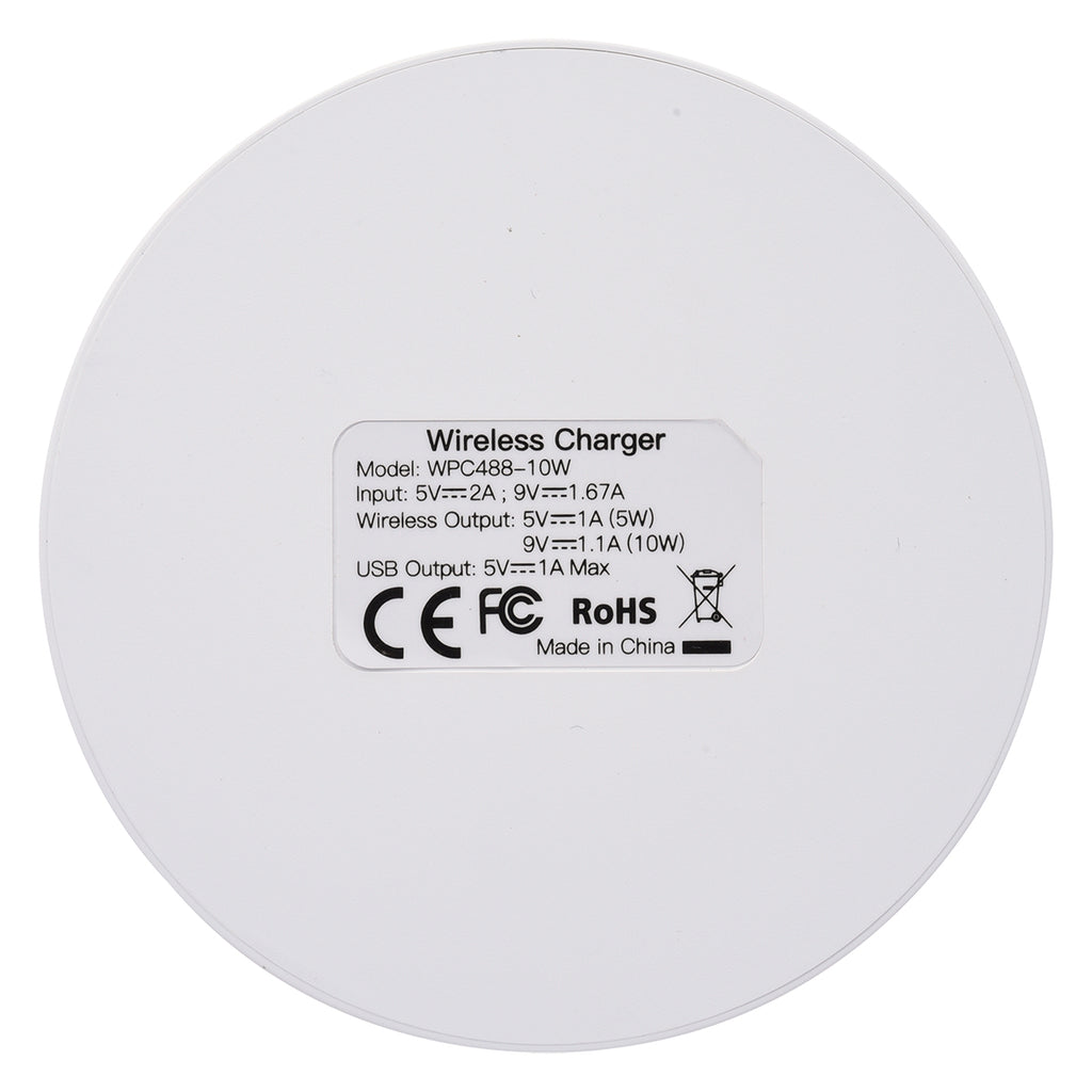 Power Balance Wireless Charging Pad and USB Hub Full Color - White - Back