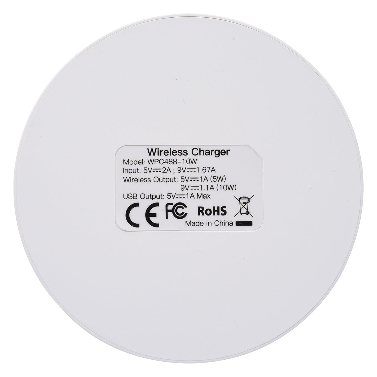 Power Balance Wireless Charging Pad and USB Hub Full Color - White - Back