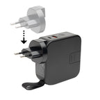 Power Bank and Charger with International Adapters - Black with Black - Adapter1