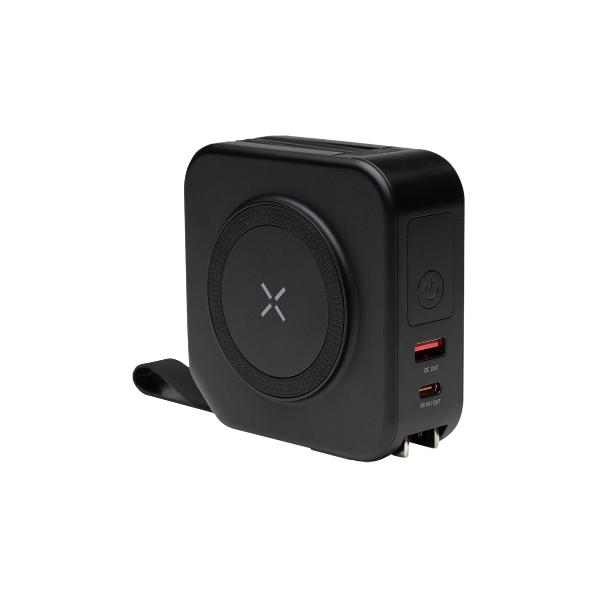 Power Bank and Charger with International Adapters - Black with Black - Angle2