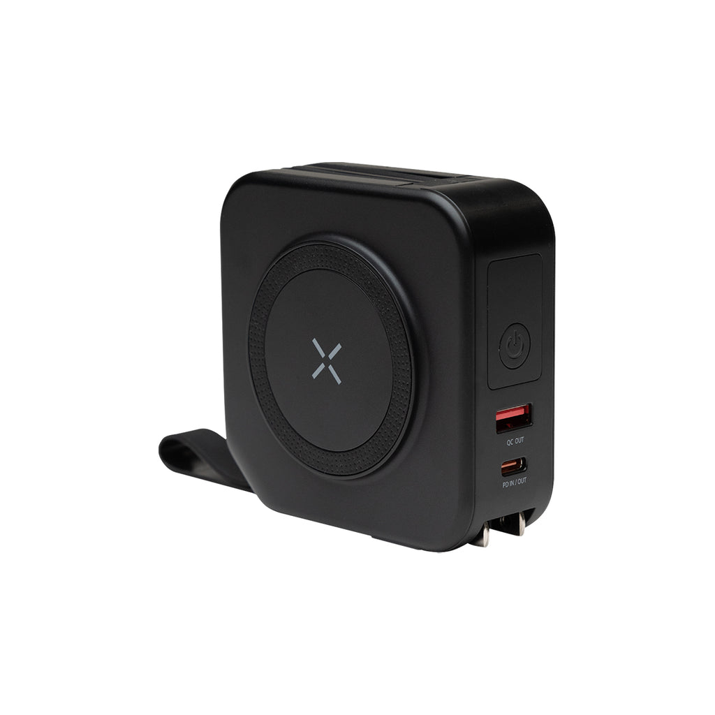 Power Bank and Charger with International Adapters - Black with Black - Angle2
