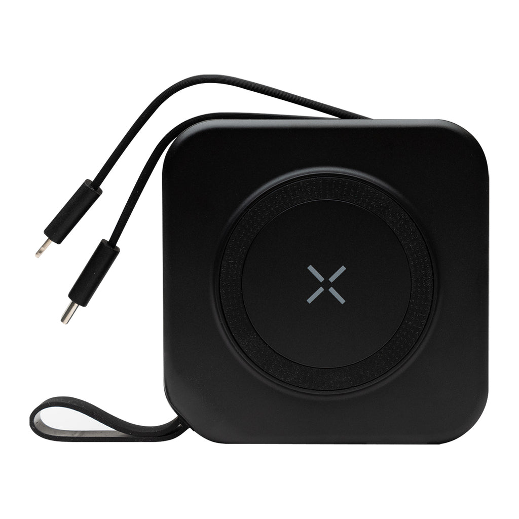 Power Bank and Charger with International Adapters - Black with Black - Cords