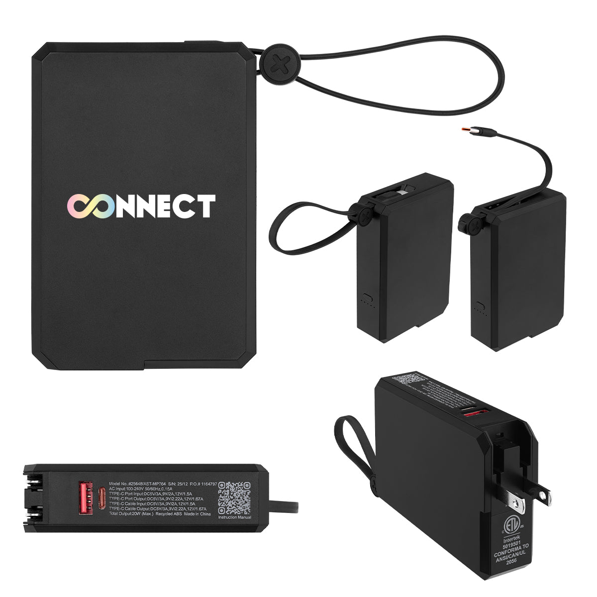 Power Bank with A/C and Type-C, 10,000 mAh - 10,000 mAh A/C & Type-C Power Bank