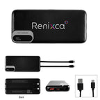 Power Bank with Built-In Cables, 10,000 mAh - 10,000 mAh Power Bank With Built-In Cables