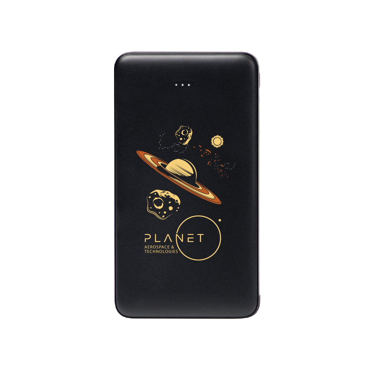 Power Bank with Integrated Cables, 10,000 mAh - Black - Full Color