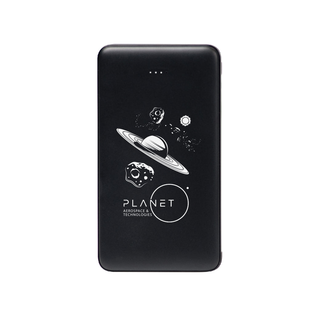 Power Bank with Integrated Cables, 10,000 mAh - Black - Silk Screen