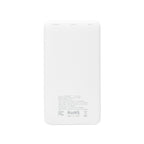 Power Bank with Integrated Cables, 10,000 mAh - White - Back
