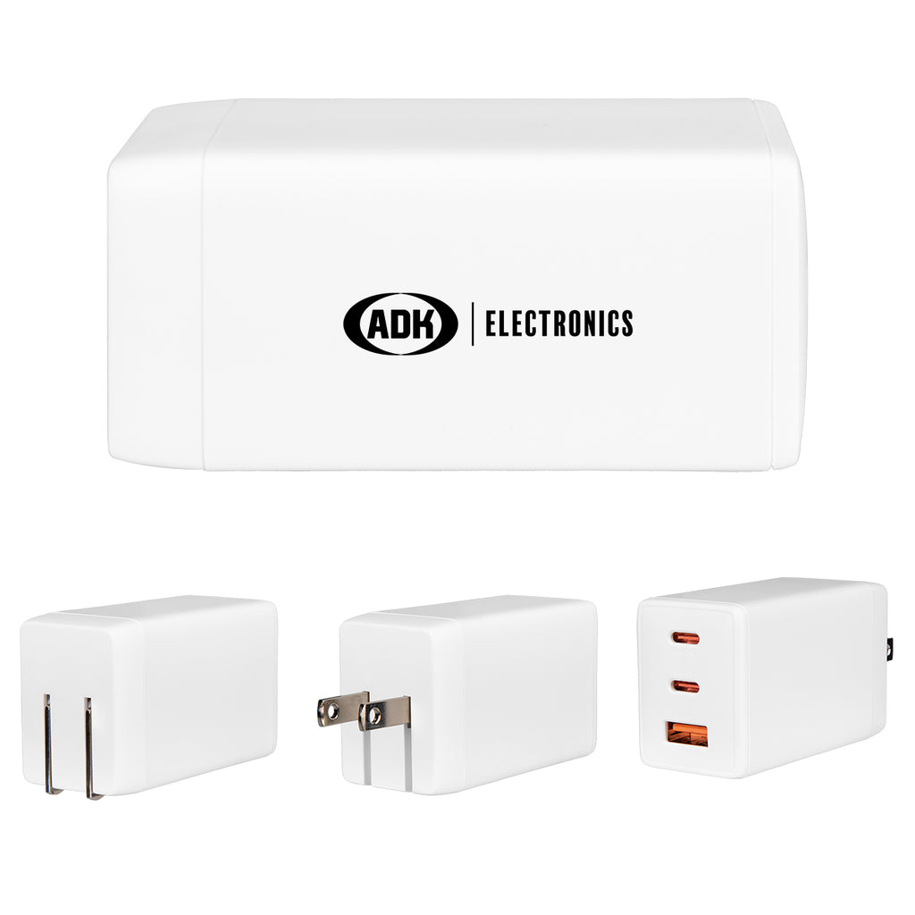 Power Cube Wall Adapter, 65W Full Color - White - Silk Screen