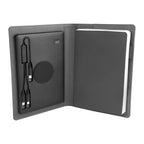 Power Folio with Wireless Charger and Power Bank Debossing - Open
