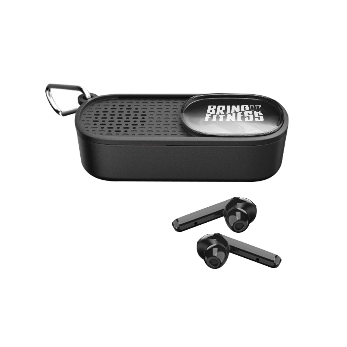 Power Slide Wireless Earbuds and Speaker - Black with Black - Silk Screen