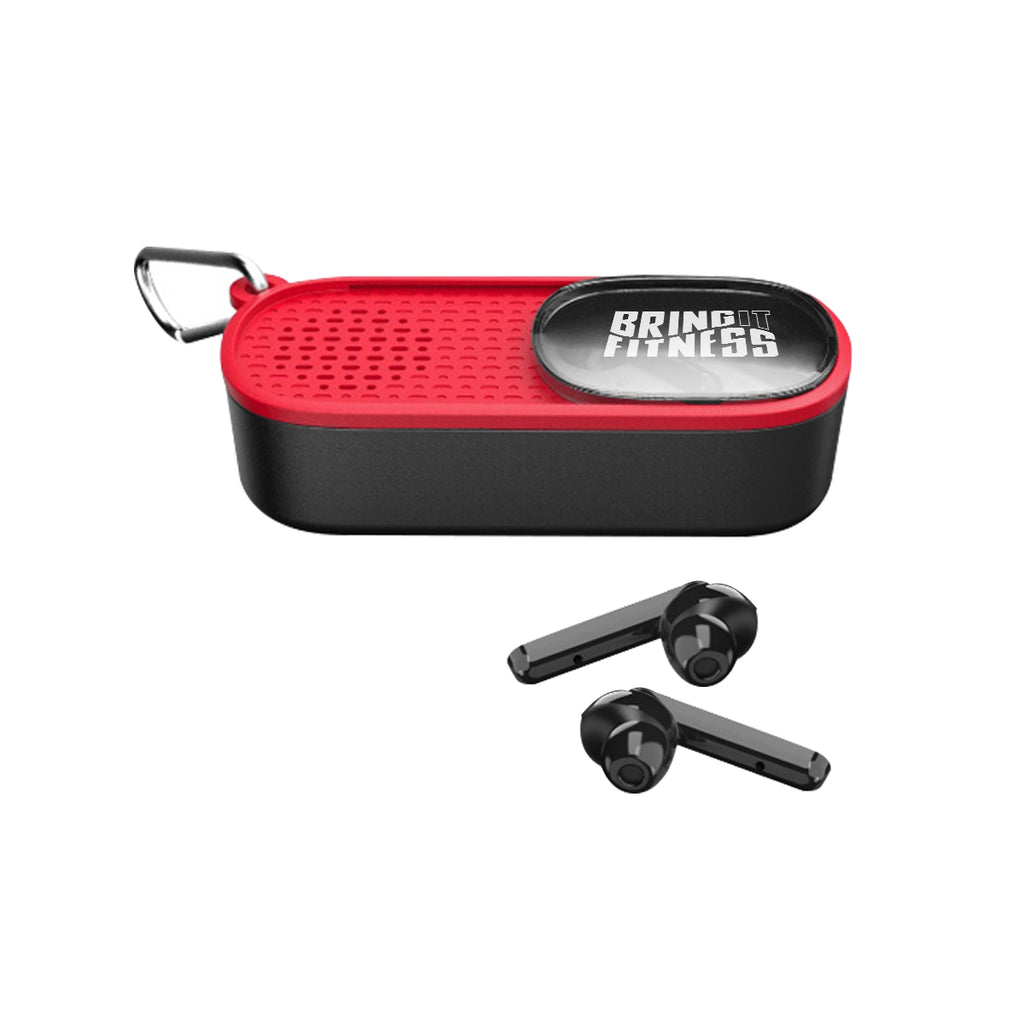 Power Slide Wireless Earbuds and Speaker - Red - Silk Screen