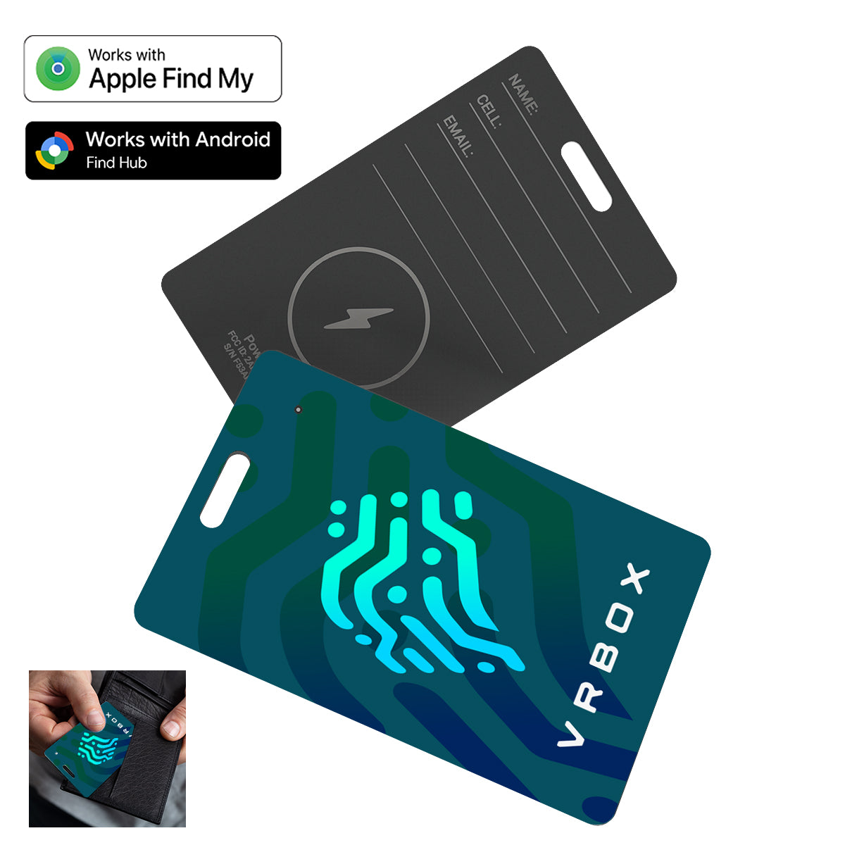 Powerstick PowerTag Tracker Card - Black - 4CP