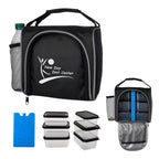 Prep and Chill Lunch Cooler with Containers - Black with Gray - Silk Screen