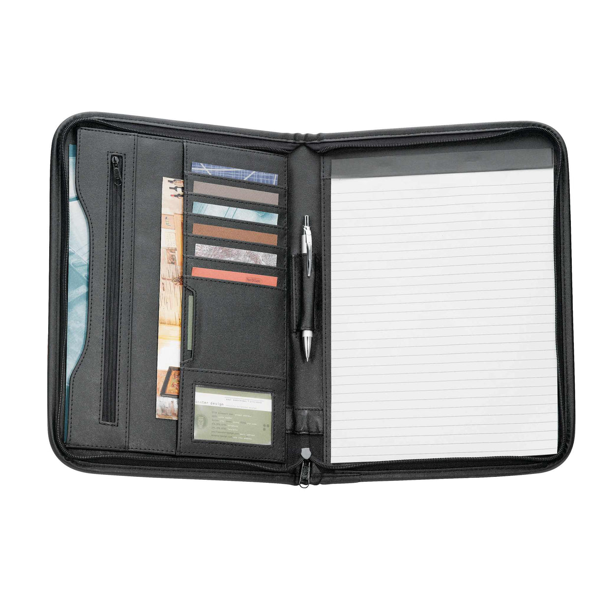 Presidential Zippered Padfolio - Black - Photo