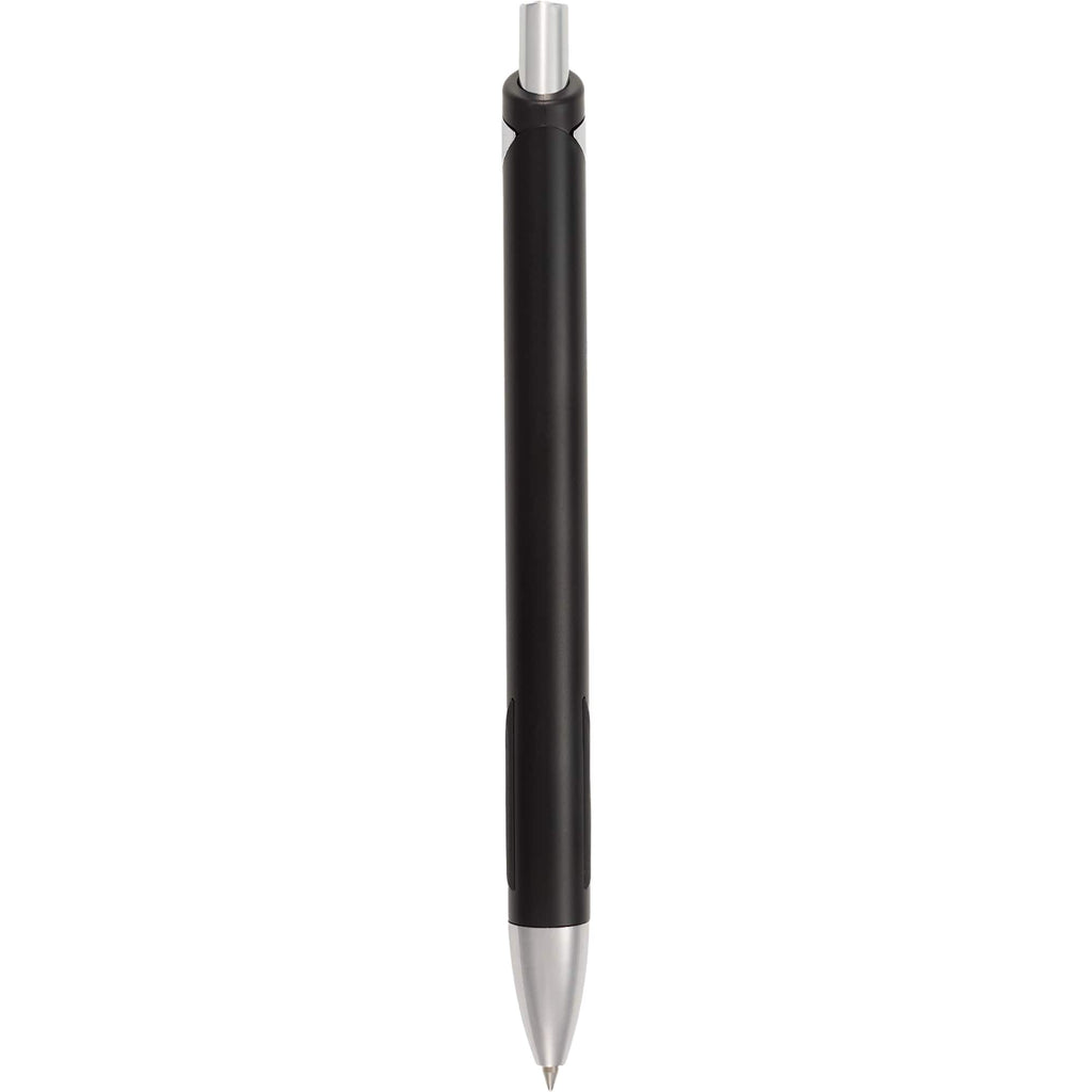 Pressley Gel Pen with Comfort Grip in Recycled Aluminum - Black - Back