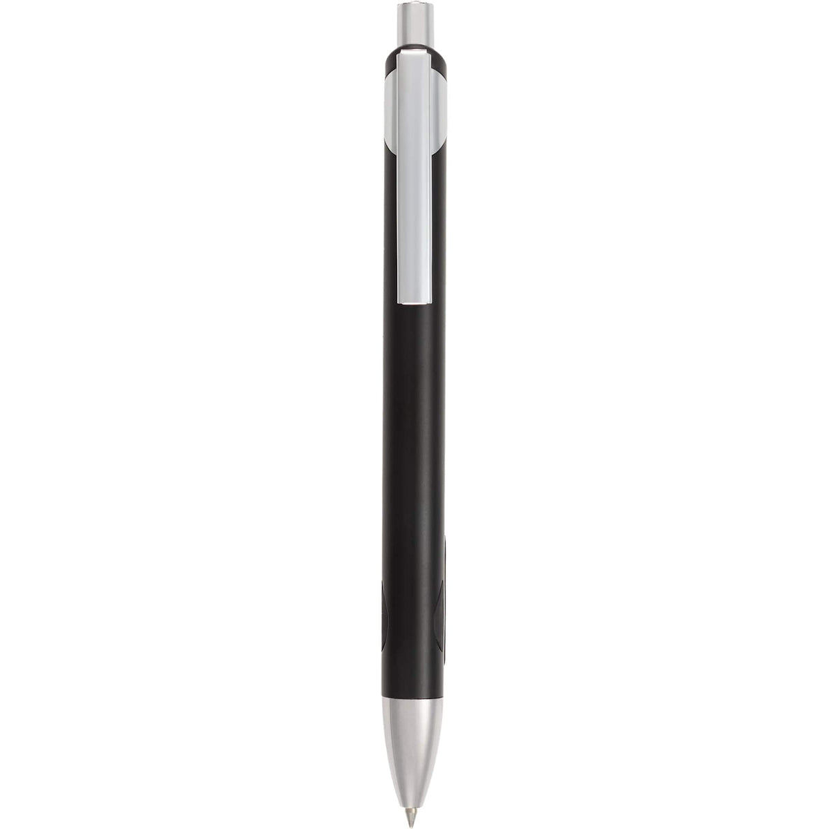 Pressley Gel Pen with Comfort Grip in Recycled Aluminum - Black - Clip