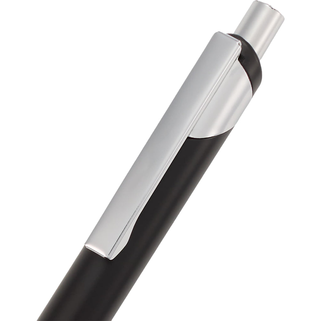 Pressley Gel Pen with Comfort Grip in Recycled Aluminum - Black - Detail