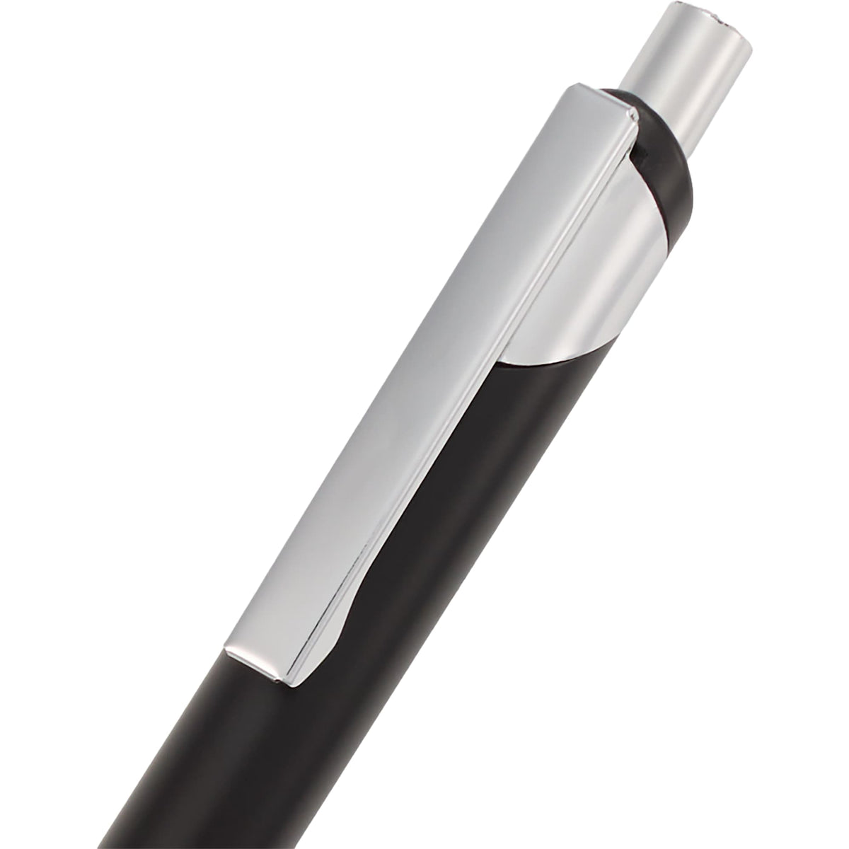 Pressley Gel Pen with Comfort Grip in Recycled Aluminum - Black - Detail