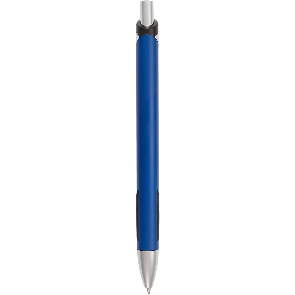 Pressley Gel Pen with Comfort Grip in Recycled Aluminum - Blue - Back