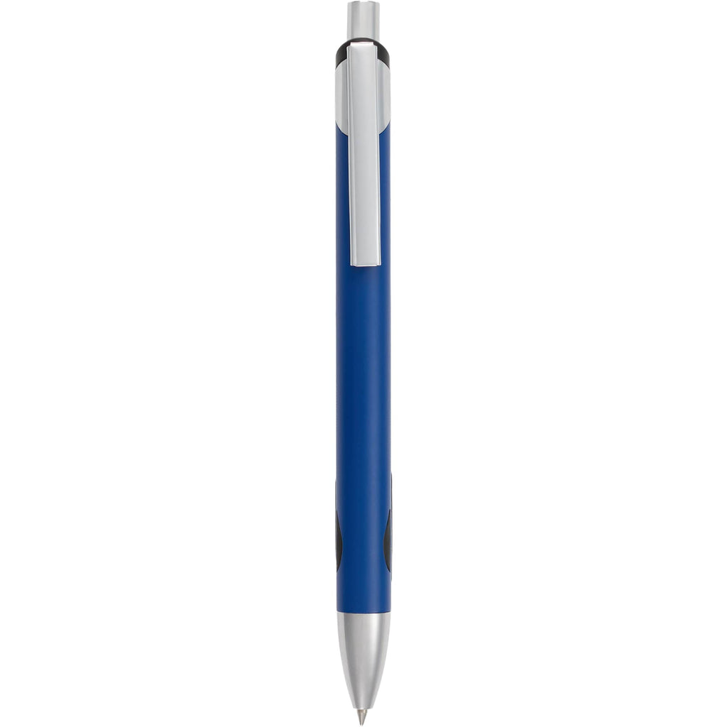 Pressley Gel Pen with Comfort Grip in Recycled Aluminum - Blue - Clip