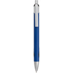 Pressley Gel Pen with Comfort Grip in Recycled Aluminum - Blue - Clip