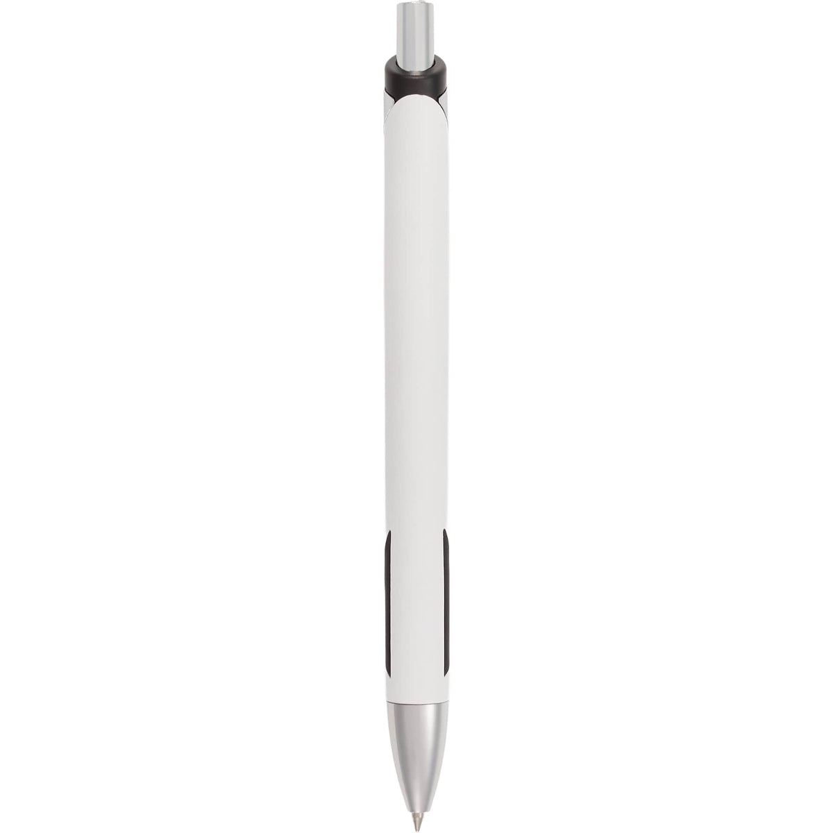 Pressley Gel Pen with Comfort Grip in Recycled Aluminum - White - Back