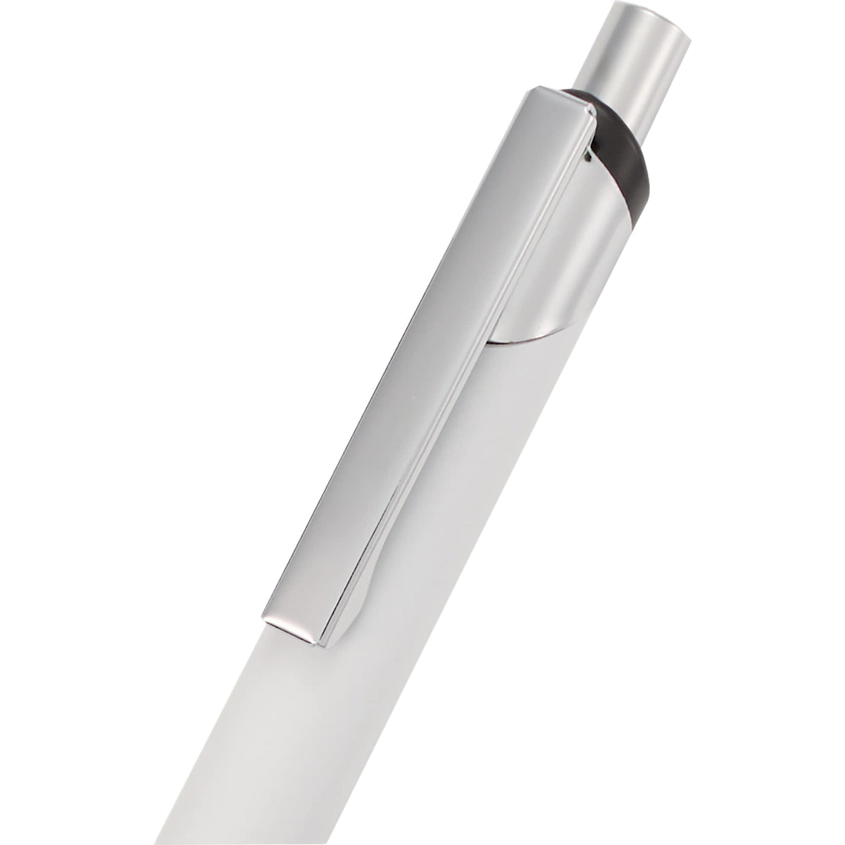 Pressley Gel Pen with Comfort Grip in Recycled Aluminum - White - Detail