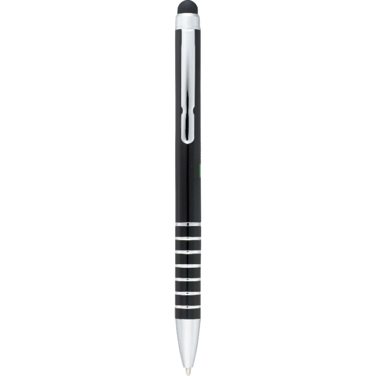 Preston Aluminum Twist Pen with Stylus Laser Engraving - Black - Front 2