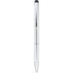 Preston Aluminum Twist Pen with Stylus Laser Engraving - Silver - Front 2