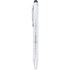 Preston Aluminum Twist Pen with Stylus - Silver - Front