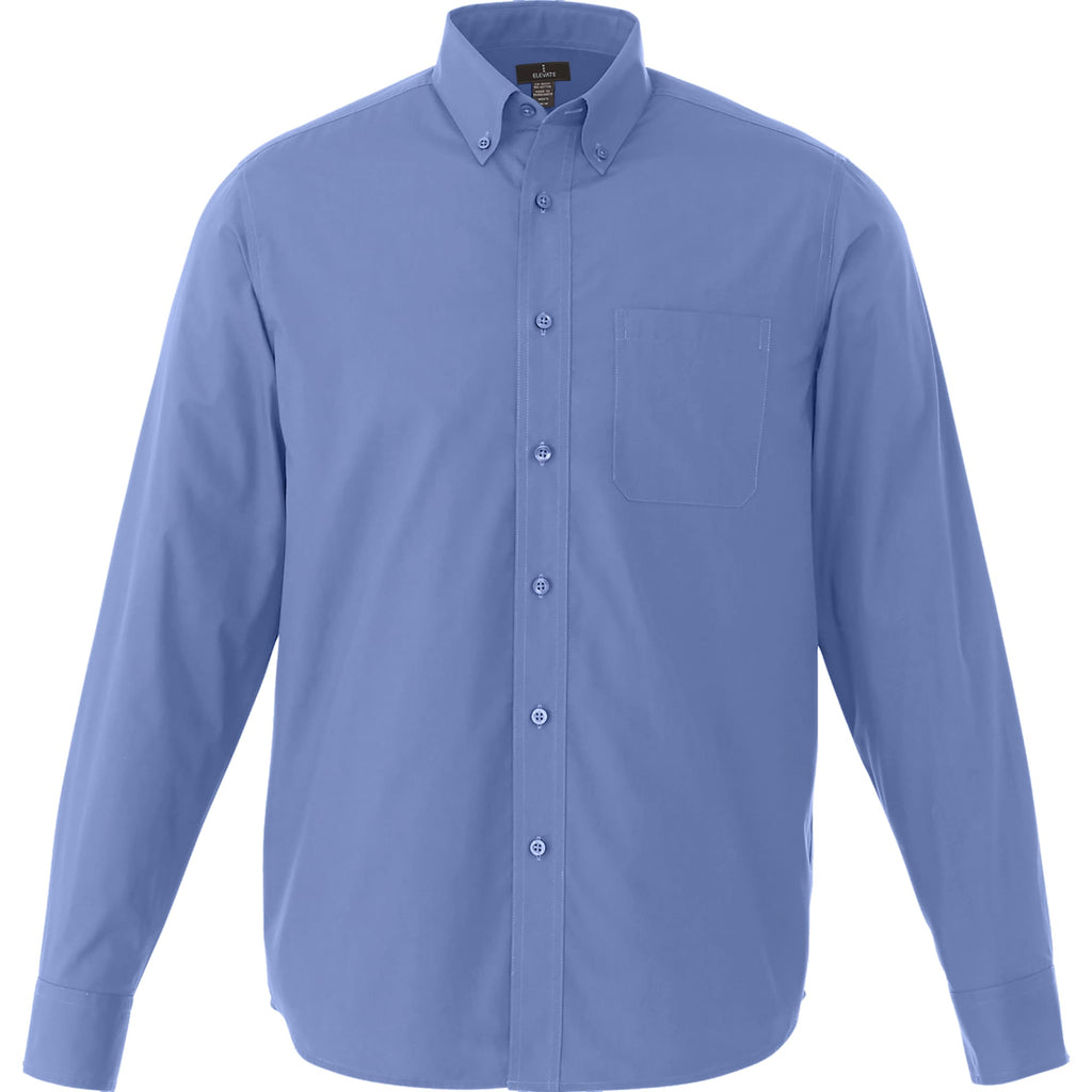 Preston Long Sleeve Poplin Shirt for Tall Men Transfer - Blue - Front
