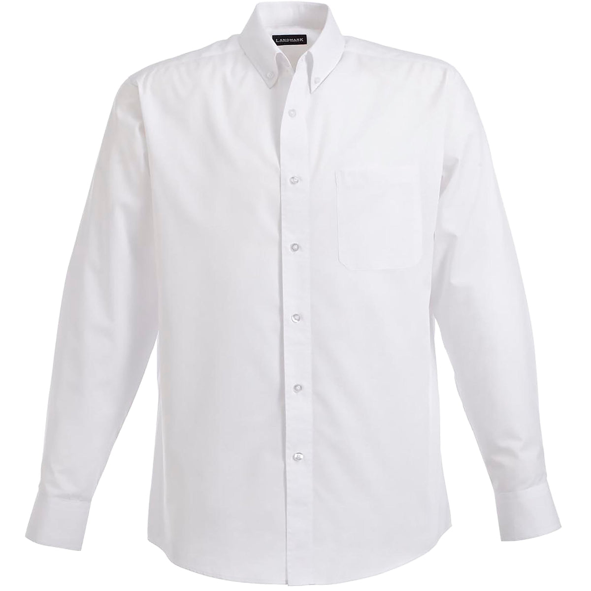 Preston Long Sleeve Poplin Shirt for Tall Men Transfer - White - Front