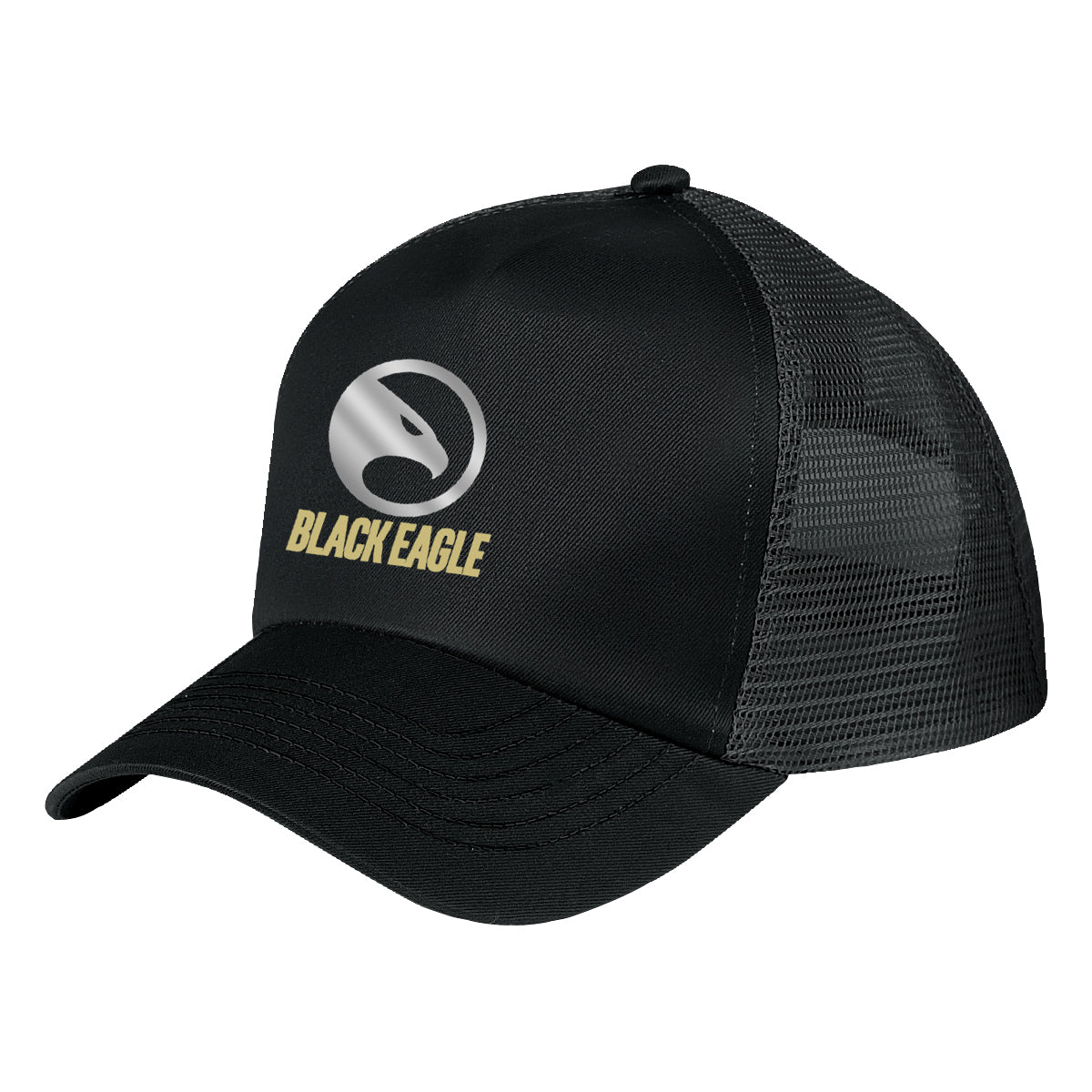 Price Buster Cap with Mesh Back, 5 Panel Embroidery - Black - Colorbrite