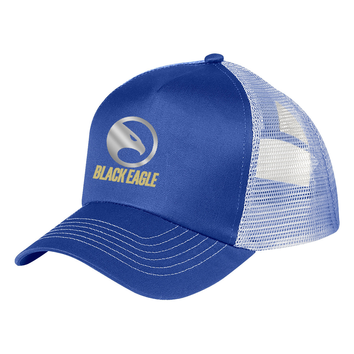 Price Buster Cap with Mesh Back, 5 Panel Embroidery - Royal/white - Colorbrite