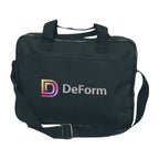 Printed Briefcase - Black - Embroidery