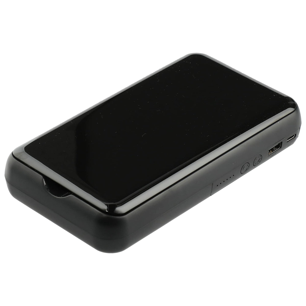 Pristine UV Sanitizer Box with Wireless Power Bank, 10,000 mAh - Black - Angled