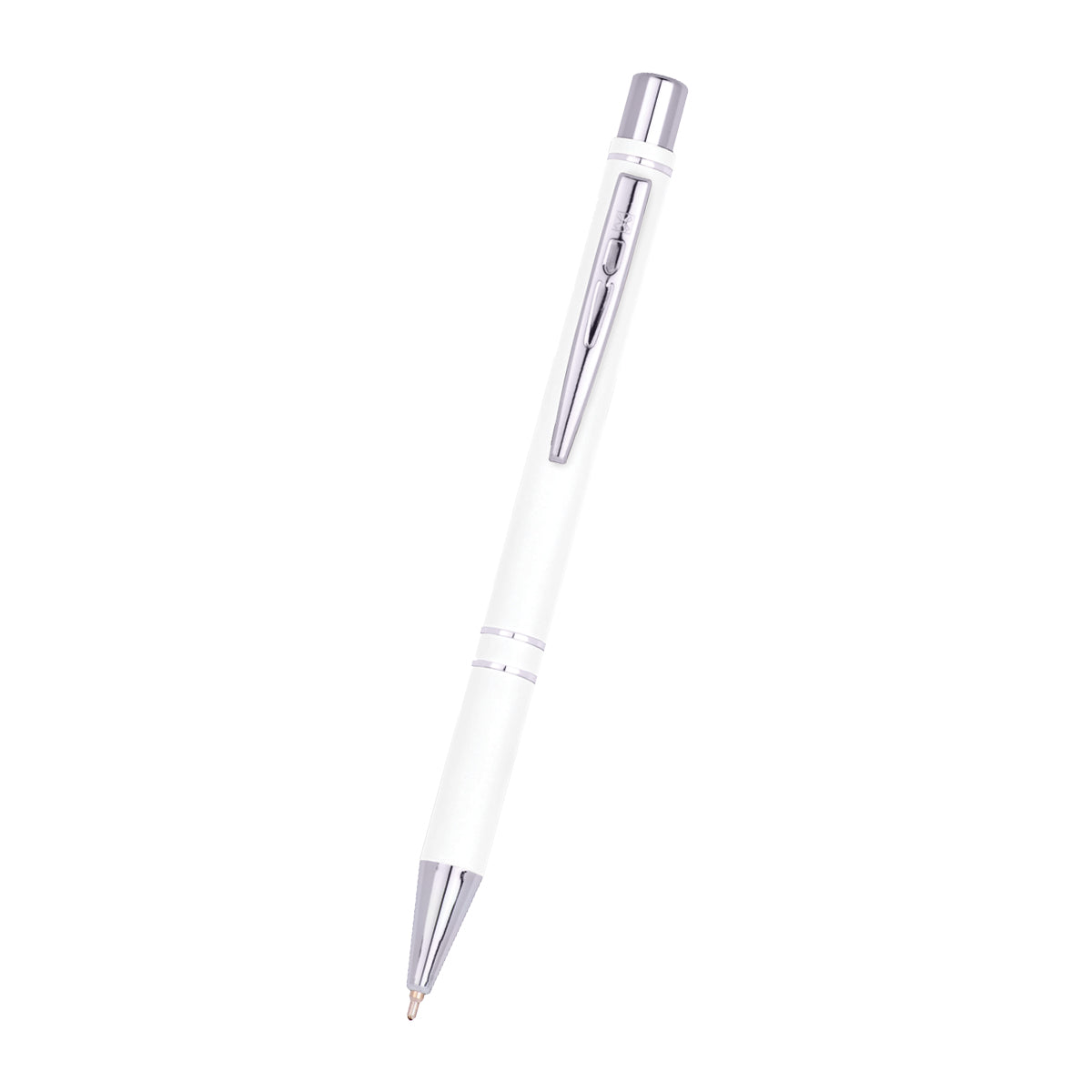 Pro-Writer Pen with Your Logo - White with Black - Front
