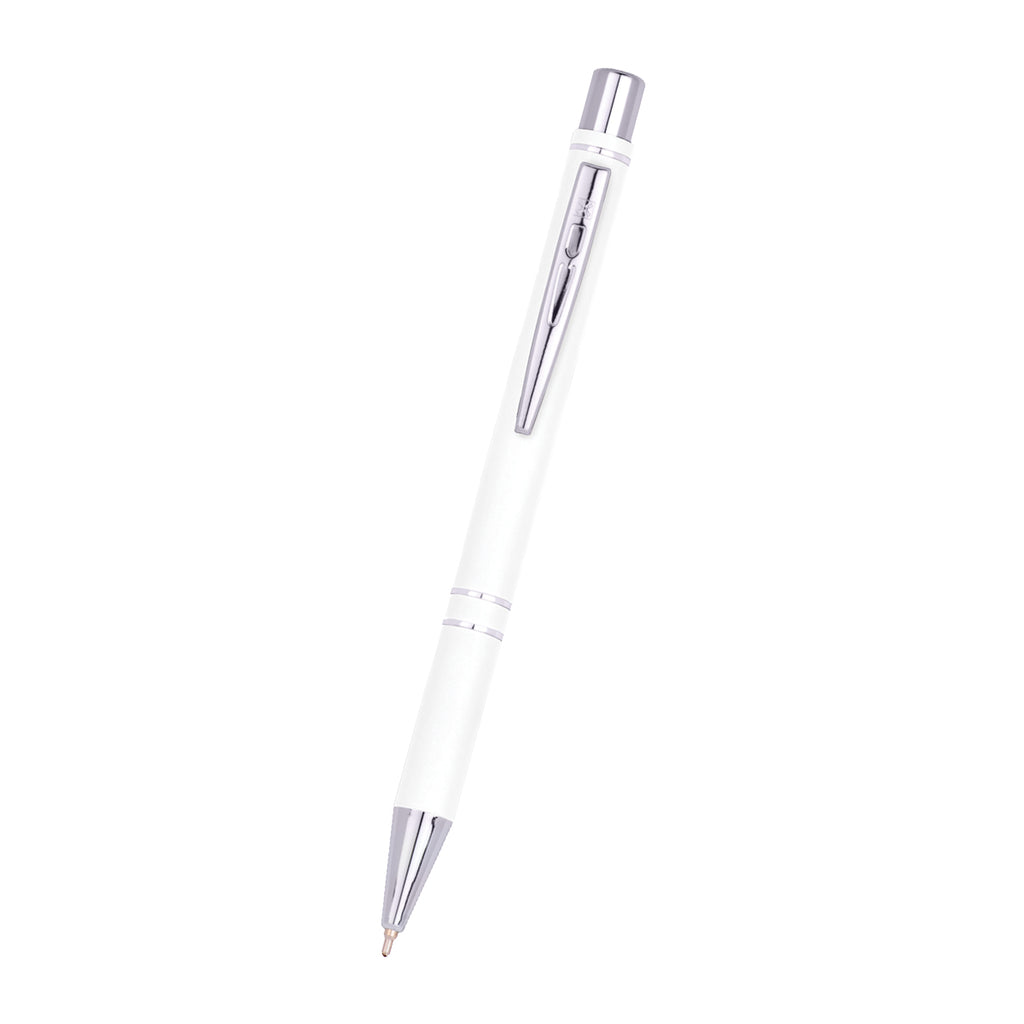 Pro-Writer Pen with Your Logo - White with Black - Front