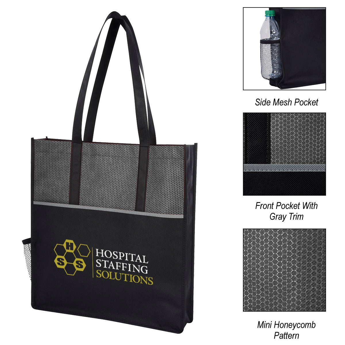 Promenade Tote Bag, Non-Woven - Black - Colorbrite